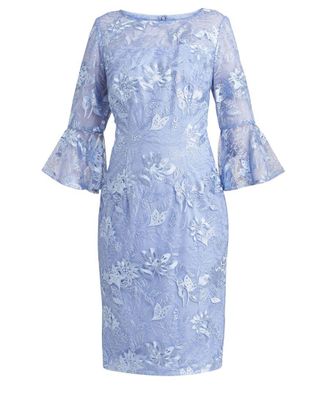 Gina Bacconi Womens Michaela Embroidered Sequin Lace Dress - Blue - Size 18 UK