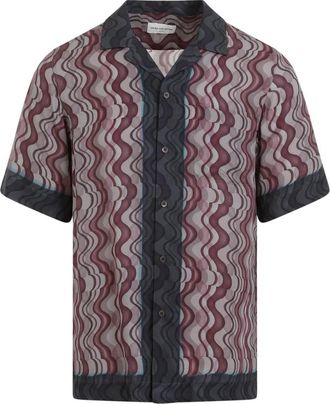 Dries Van Noten Shirt met geometrische print - Heren - Korte mouwen Overhemden - Veelkleurig - L - Overhemden