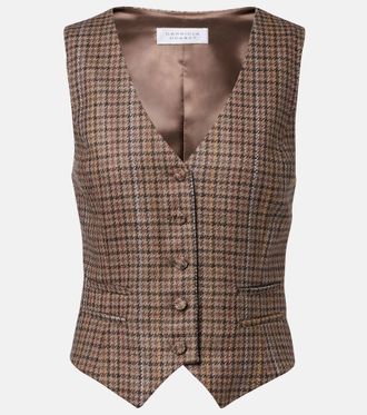 Gabriela Hearst Coleridge houndstooth wool and silk vest