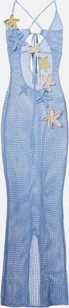 Bananhot Hilsa open-knit lam&eacute; maxi dress