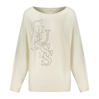 Guess Esmeralda Trui - Dames - Ronde hals truien - Wit - XL - Spandex - Truien & Vesten