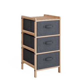 Vicco Mueble De Ba&ntilde;o Bruno, Gris, 34.5 X 67 Cm Con 3 Cajones De Tela