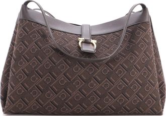 Ferragamo Gancini Shoulder Tote Bag Gancini Jacquard Medium
