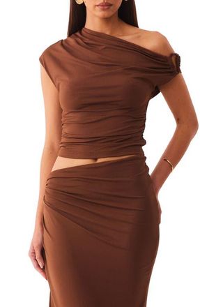 SNDYS Amabel One-Shoulder Top in Mocha at Nordstrom, Size X-Large
