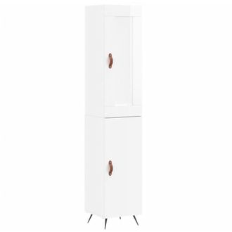 vidaXL Highboard High Gloss White 34.5x34x180 cm Engineered Wood Vidaxl