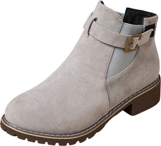 Generic Ankle Boots for Women UK Fashion Chelsea Boots Ladies Comfortable Waterproof Wellies Boots Outdoors Garden Walking(C-Gray,11)