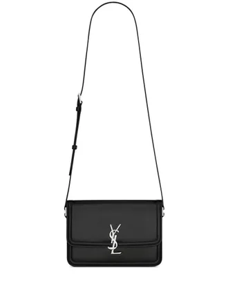 Saint Laurent Solferino medium leren messengertas - Zwart