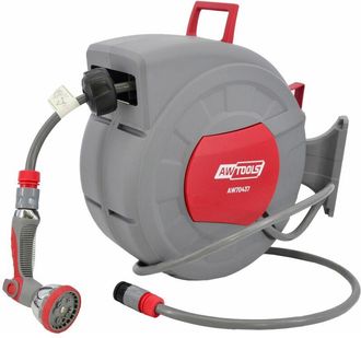 OEM Manguera De Jard&iacute;n Awtools En Enrollador 1/2 28m, Ideal Para Exteriores, Flexible, Resistente, Perfecta Para Riego Y Jardiner&iacute;a, F&aacute;cil De Usar, Alta D
