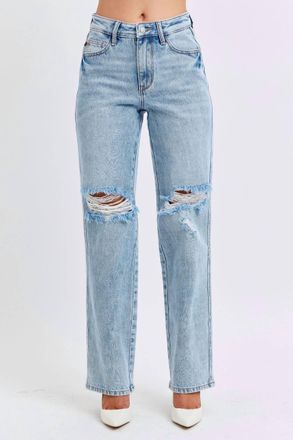 Judy Blue Hi-Rise Rigid Magic 90s Straight Jean In Light Wash