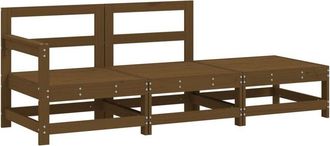 vidaXL Juego De Muebles Jard&iacute;n 3 Pzas Madera Maciza Pino Marr&oacute;n Miel Vidaxl