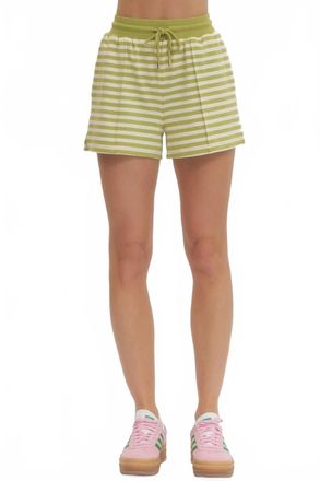 Entro Stripe Lounge Shorts In Matcha