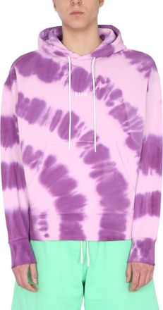 Msgm Purple Tie-Dye Hood Sweatshirts