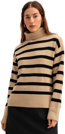 LilySilk The Gilly Stripe Sweater in Brown at Nordstrom, Size X-Small