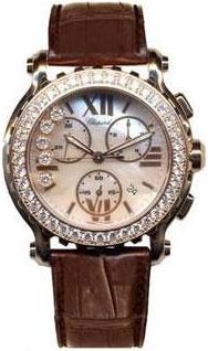 Chopard Happy Sport Mother of Pearl Dial Chronograph Diamond Ladies Watch 283583-5003
