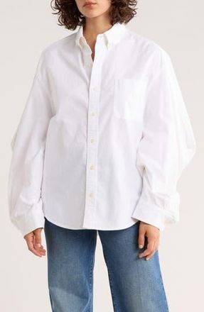 R13 Ziggy Oversized Fit Cotton Button-Down Shirt in White at Nordstrom Rack, Size Medium