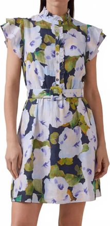 byTiMo Linen Ruffle Dress In Bluebell