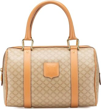 Celine Pre-owned Handbags, female, Brown, Size: ONE SIZE Pre-owned Macadam Coated Canvas Boston Bag