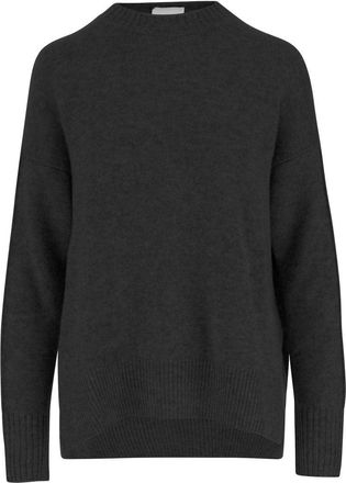 Allude Classic Cashmere Sweater With Crew Neck And Ribbed Finish