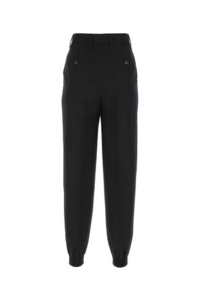 Prada Womens Black Wool Joggers Nero Pantaloni