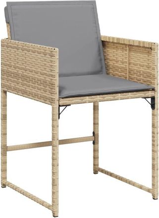 vidaXL Vidaxl - Sillones jardín con cojines 4 uds ratán sintético beige mezcla