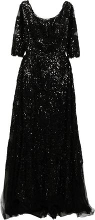 Saiid Kobeisy Embroidered Long Dress With Overskirt