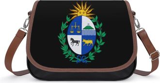 Generic Coat Arms of Uruguay Crossbody Bag Womens Handbag PU Message Bags Shoulder Purse with Adjustable Strap