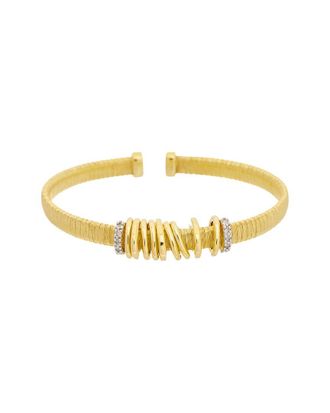 Meshmerise 18K Plated 0.05 Ct. Tw. Diamond Bangle Bracelet