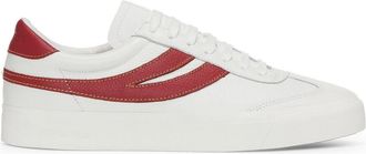 Superga Unisex Adult 4834 Club S Swallow Contrast Detail Vegan Leather Trainers (White Avorio/Red/Yellow) - Off-White - Size UK 3.5