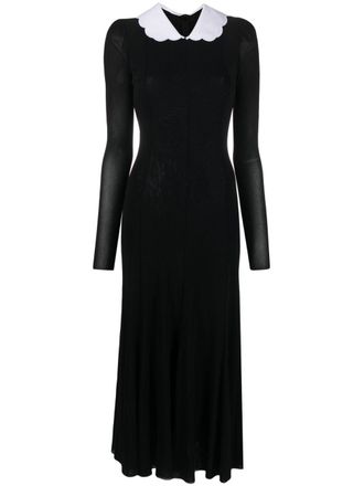 Philosophy di Lorenzo Serafini Maxi-jurk met gewelfde kraag - Zwart