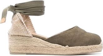 Castaner wedge cotton espadrilles - women - Cotton/Rubber/Fabric/Calf Leather/Jute - 35 - Green