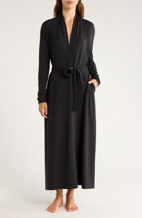 Lunya Slumberknit Maxi Robe in Black at Nordstrom, Size X-Small