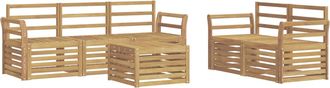 vidaXL Conjunto De Sof&aacute;s De Exterior 6 Uds. Blanco Vidaxl