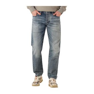 Butcher of Blue Jeans, Heren, Blauw, W33 L34, Katoen, Stockton Straight Redding Med Jeans