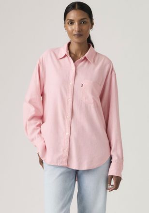 Levi's Jeansbluse LEVIS HARLIE BOYFRIEND SHIRT, Damen, Gr. XS (34), coral blush cotton linen, Web, Obermaterial: 55% Leinen, 45% Viskose, relaxed fit Po-bede