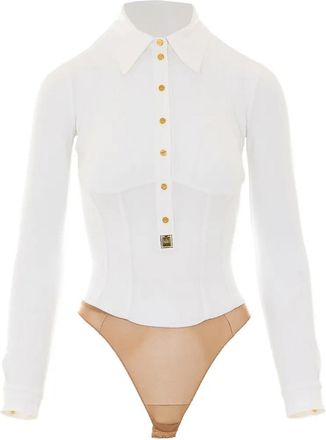 Elisabetta Franchi Ivory Bodysuit Shirt 360