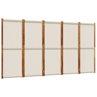 vidaXL Biombo Divisor De 5 Paneles Gris Claro 350x180 Cm Vidaxl