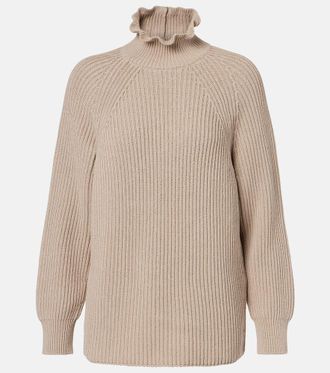 Max Mara Camino ruffled cotton turtleneck sweater