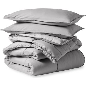 Bare Home All-Season Down Alternative Comforter Set - Oversized Queen in Light Grey at Nordstrom