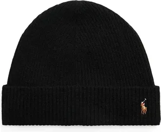 Polo Ralph Lauren Pony Beanie - Heren - Accessoires - Zwart - Maat: ONE Size Wol