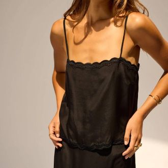 Natalie Martin Fern Silk Cami In Black