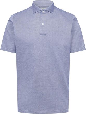 Emanuel Berg Jacquard Texture Polo in Medium Blue at Nordstrom, Size Xxx-Large