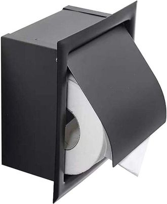 OEM Portarrollos De Papel Higi&eacute;nico Negro - Portarrollos De Papel Higi&eacute;nico - Portarrollos De Papel Higi&eacute;nico De Acero Inoxidable Con Tapa - Ahorra Espaci