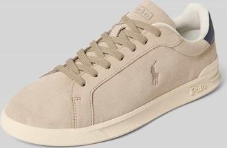 Polo Ralph Lauren Low Top Sneaker aus echtem Rindsvelours in Beige, Gr&ouml;&szlig;e 40