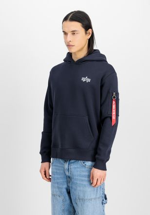 Alpha Industries Hoodie ALPHA INDUSTRIES Signature Backprint Hoodie, Herren, Gr. S, blau (rep.blau), Obermaterial: 80% Baumwolle, 20% Polyester, regular fit, Sweatshir