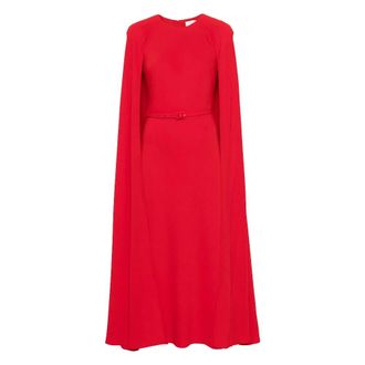 Roland Mouret Light Cady Belted Cape Dress