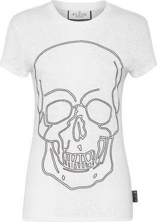 Philipp Plein T-Shirt Ronde Hals Skull - Dames - T-shirts - Wit - XS - Katoen - Tops