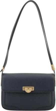 Pourchet Auteuil Large Crossbody Tas - Dames - Schoudertassen - Blauw - ONE Size - Leer - Tassen