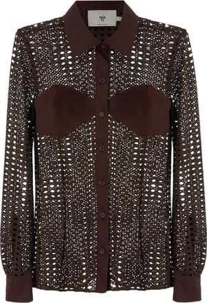 MISCI Camicia semi trasparente - Marrone