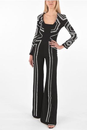 Philipp Plein Rhinestoned GEOMETRIC Jumpsuit size S