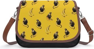 Generic Monkey And Banana Fashion Womens Crossbody Bags Novelty Handbag Shoulder Bag Purse